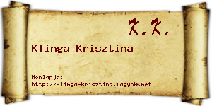 Klinga Krisztina névjegykártya