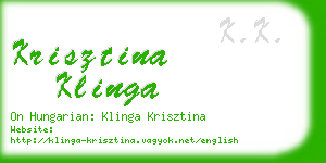 krisztina klinga business card